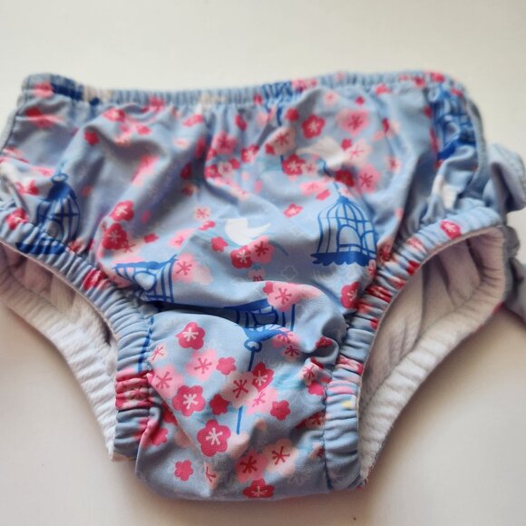 i Play Reusable Swim Diaper 18m (22-25 lbs) UPF 50+ Light Blue Songbird, Pull on - Picture 2 of 9